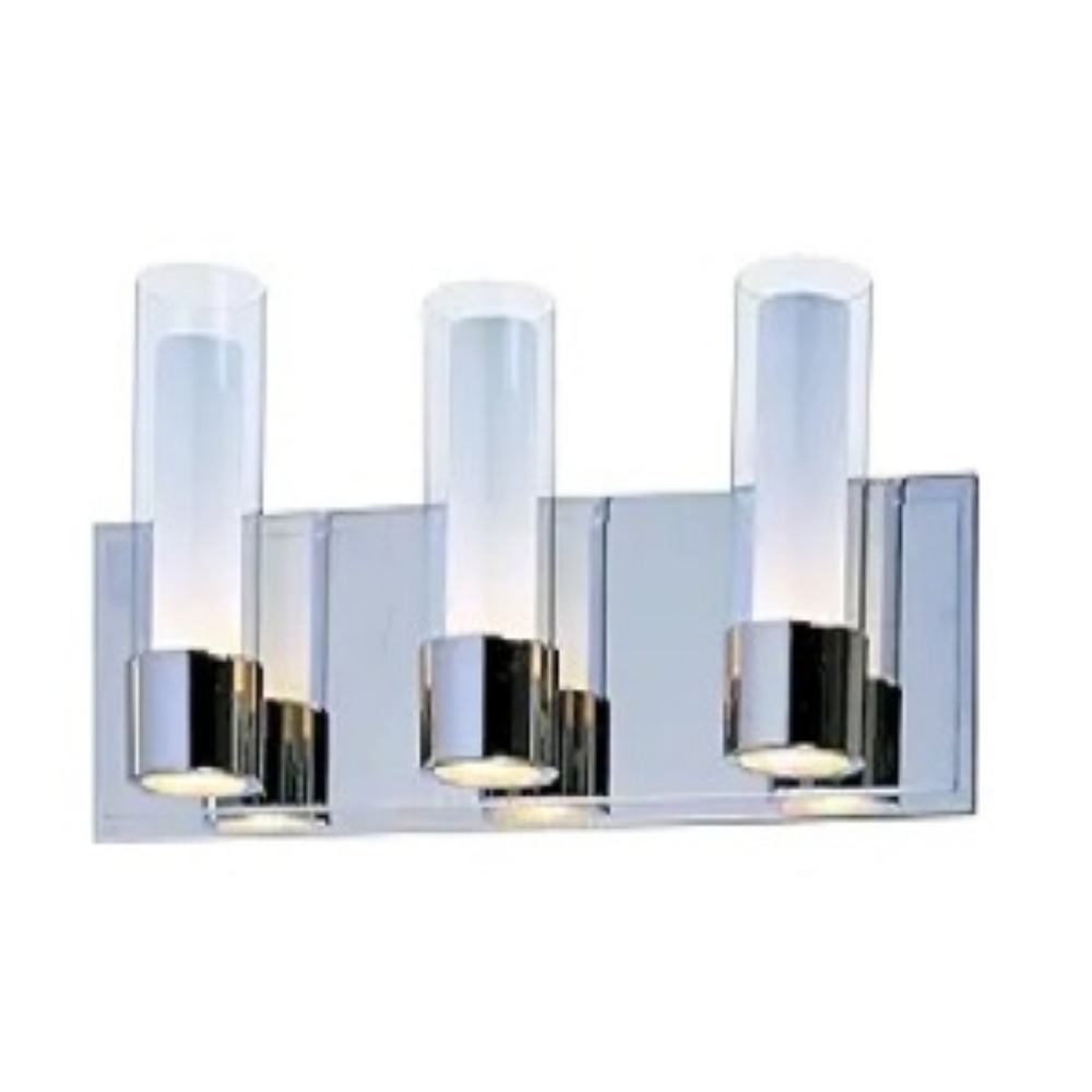 Maxim Lighting 3 Light Silo Clear & Frosted Bath Vanity Polishd Chrome FREE SHPG - Picture 2 of 2
